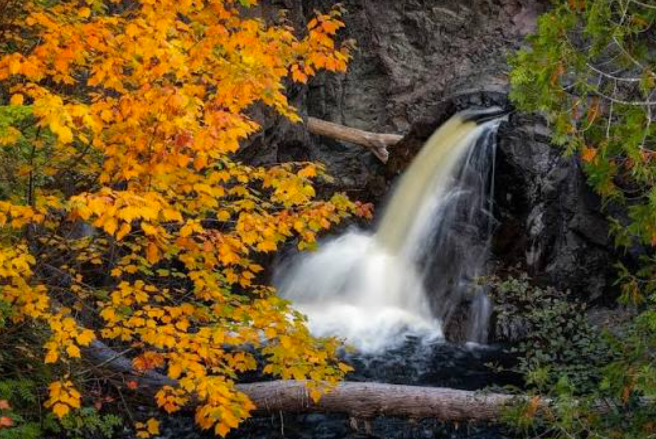 Cascade State Park Waterfall in the Fall