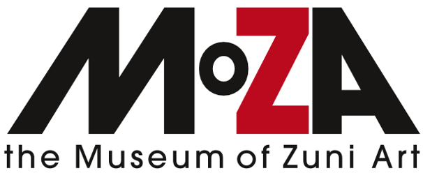 Logo of the Museum of Zuni Art with stylized black and red text.