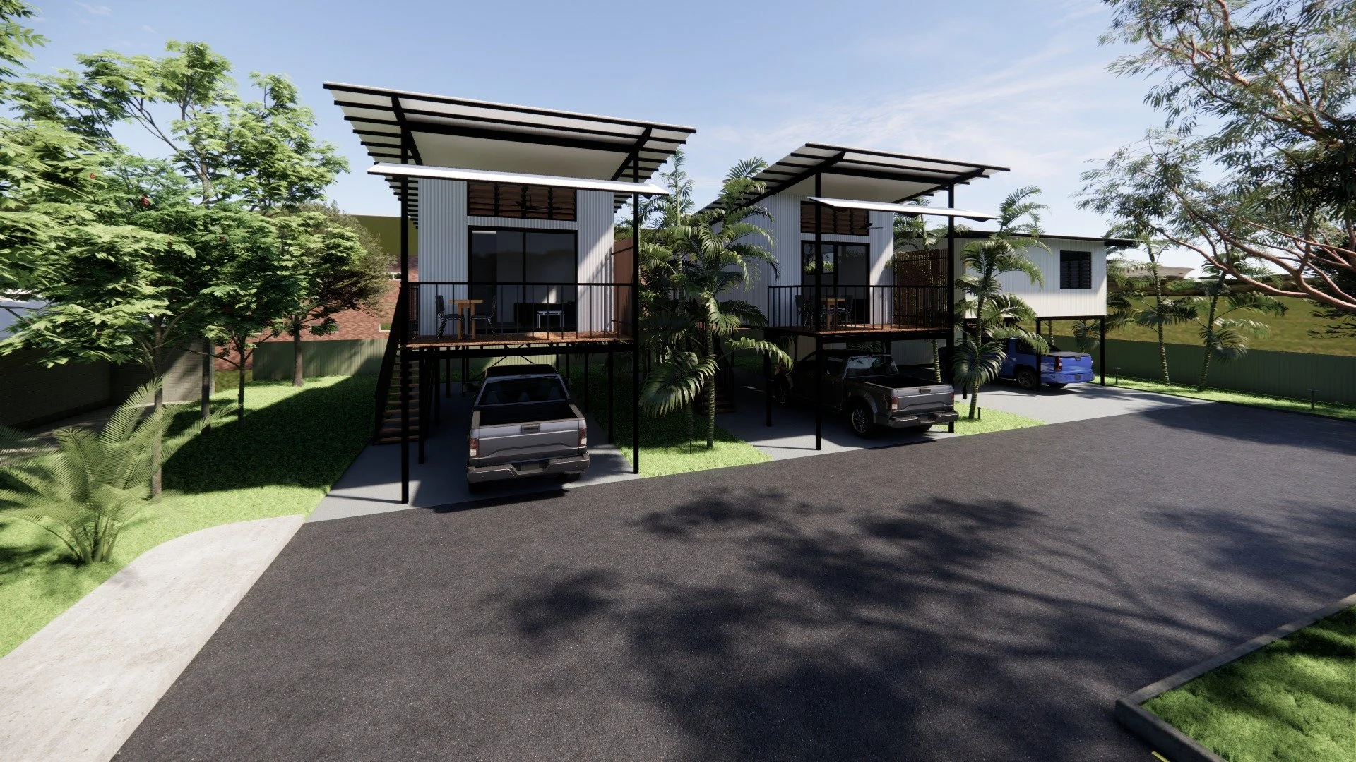 Sometimes, your computer throws you a memory worth revisiting! A year ago, we delivered the concept for a tropical short-term accommodation and caretaker&rsquo;s residence in Katherine NT, designed to withstand the realities of life in a flood zone.
