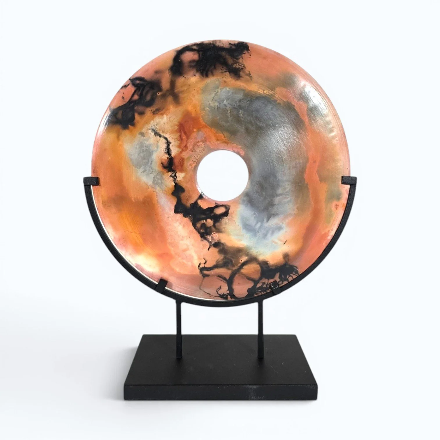 Copper Fern - Saggar-Fired Disc Form