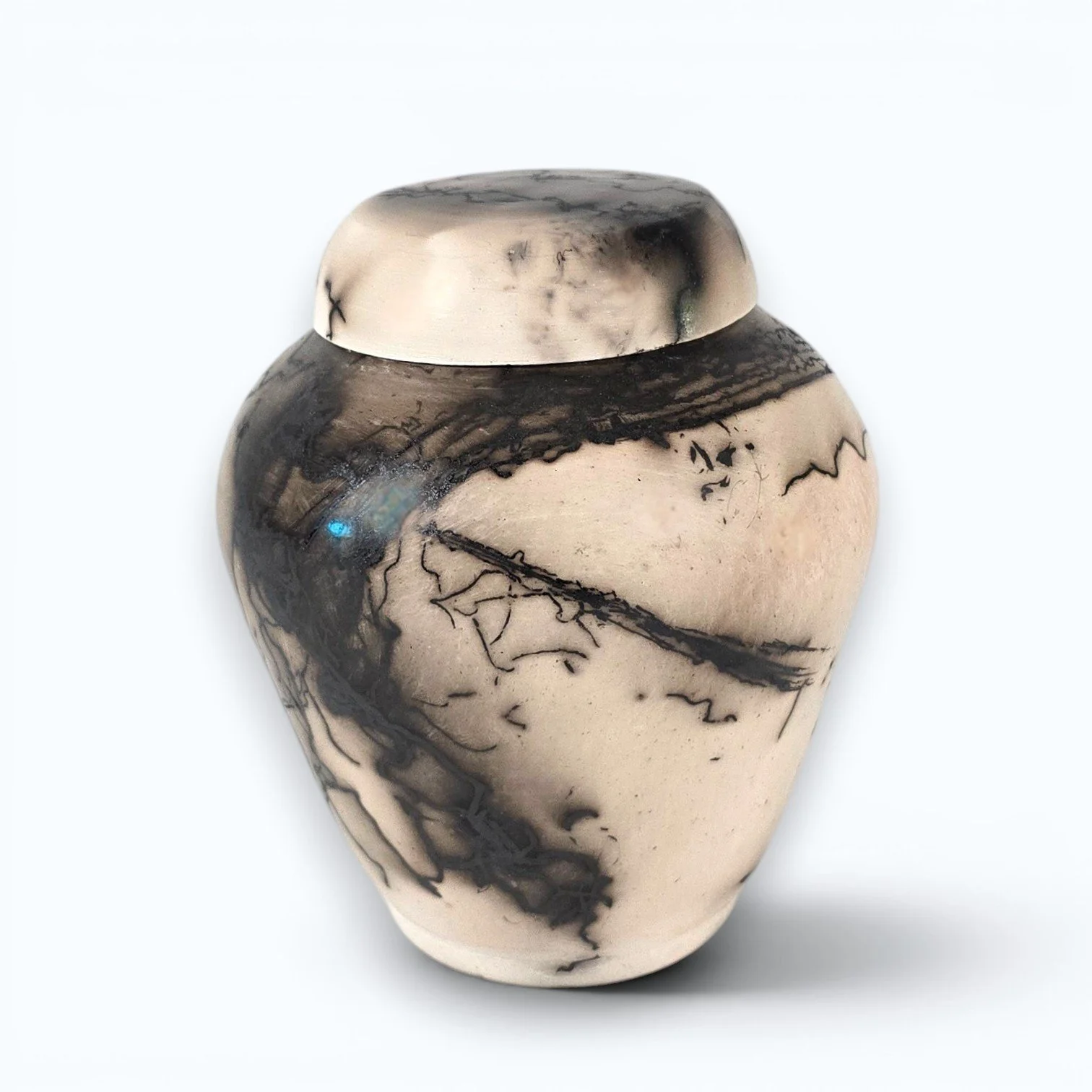Dark Sweep - Horsehair-Fired Lidded Vessel
