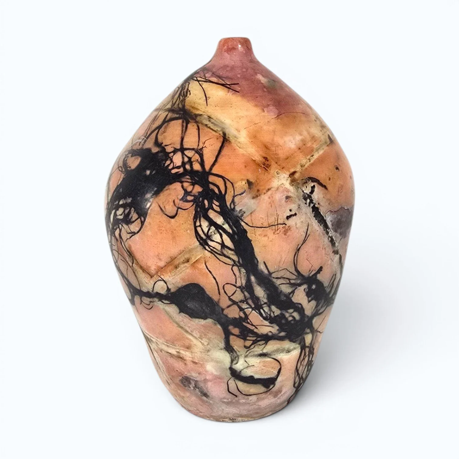 Dark Lines Warm Ground - Saggar-Fired Vessel