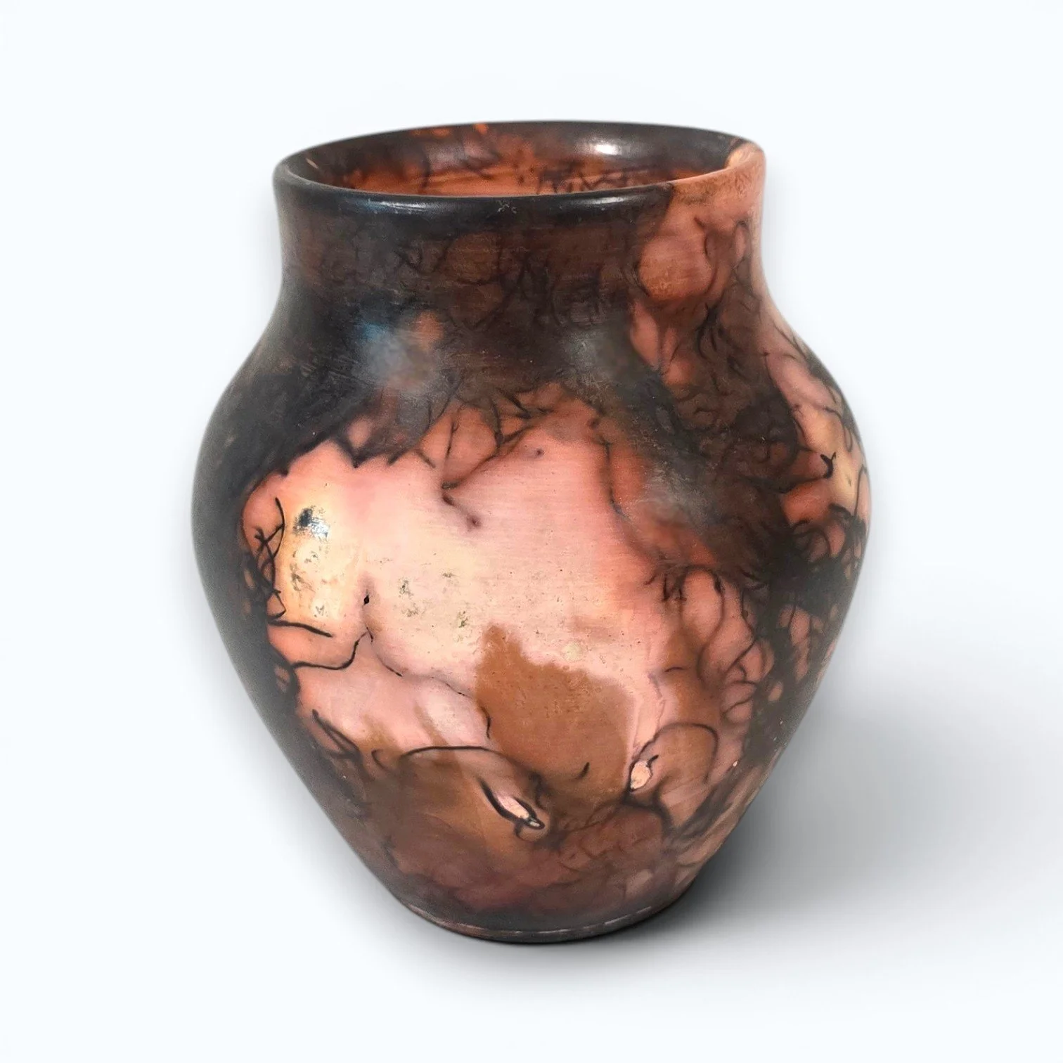 Copper Veil – Saggar-Fired Vase