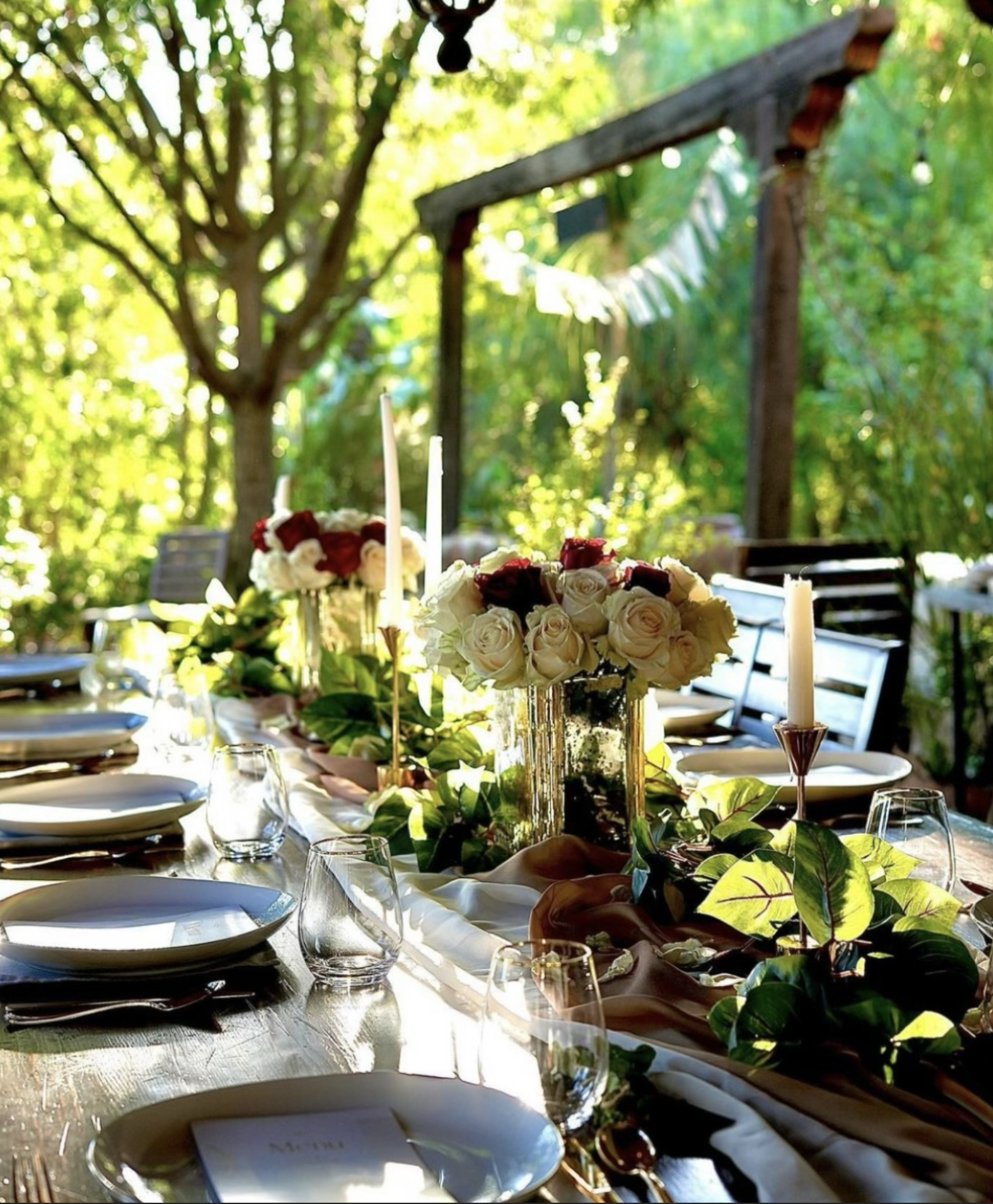 beautiful set brunch table