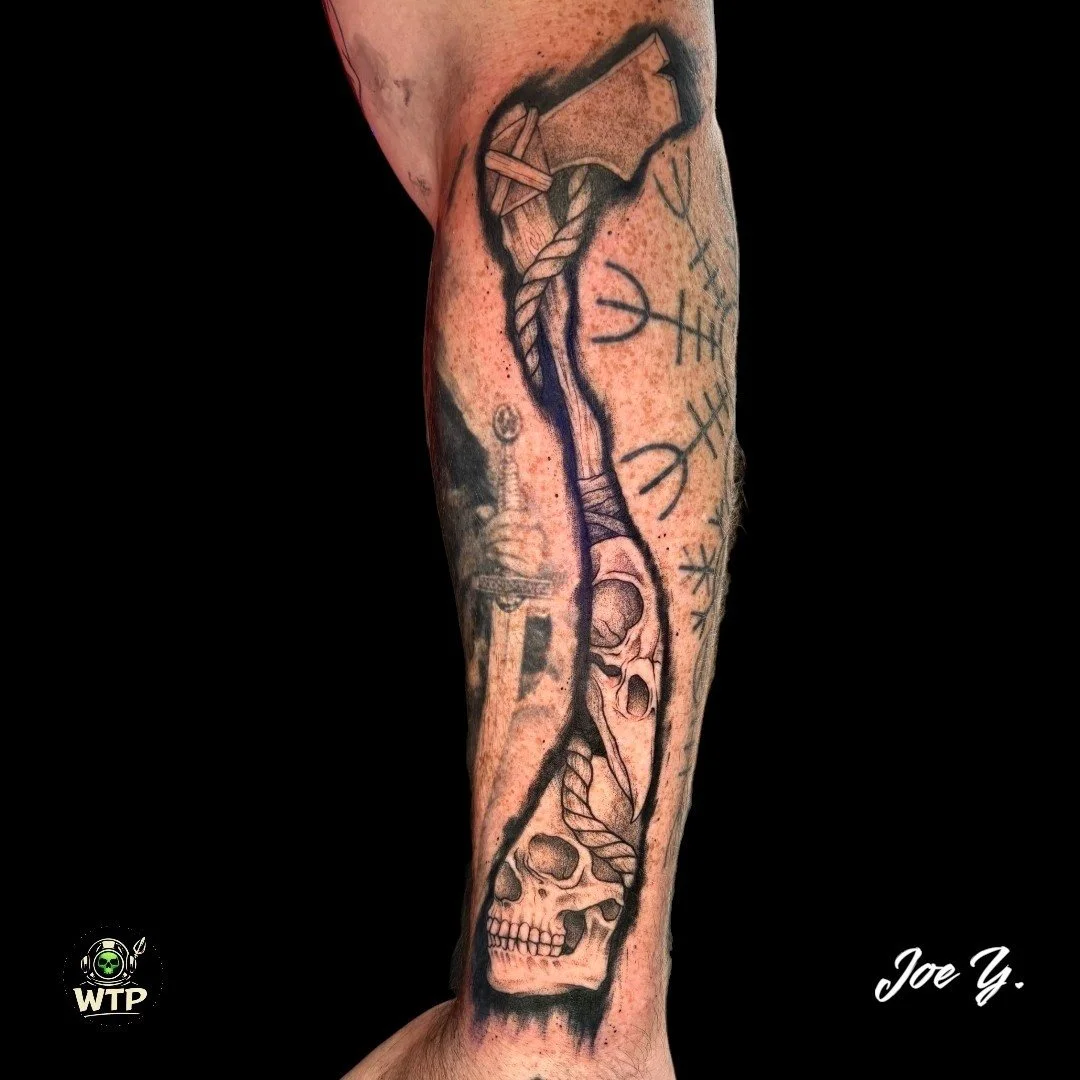 Nordic themed gap filler

Joe @inkartjoe 

.
.
 #WilmingtonTattooAndPiercing #WilmingtonNC #NCTattoos #FineLineArtist #HyperRealismTattoo #BlackAndGreyInk #ColorRealismTattoo #AnimeTattooArtist #MangaInk #OtakuTattoo #CustomAnimeTattoo #FamilyInk #Ma