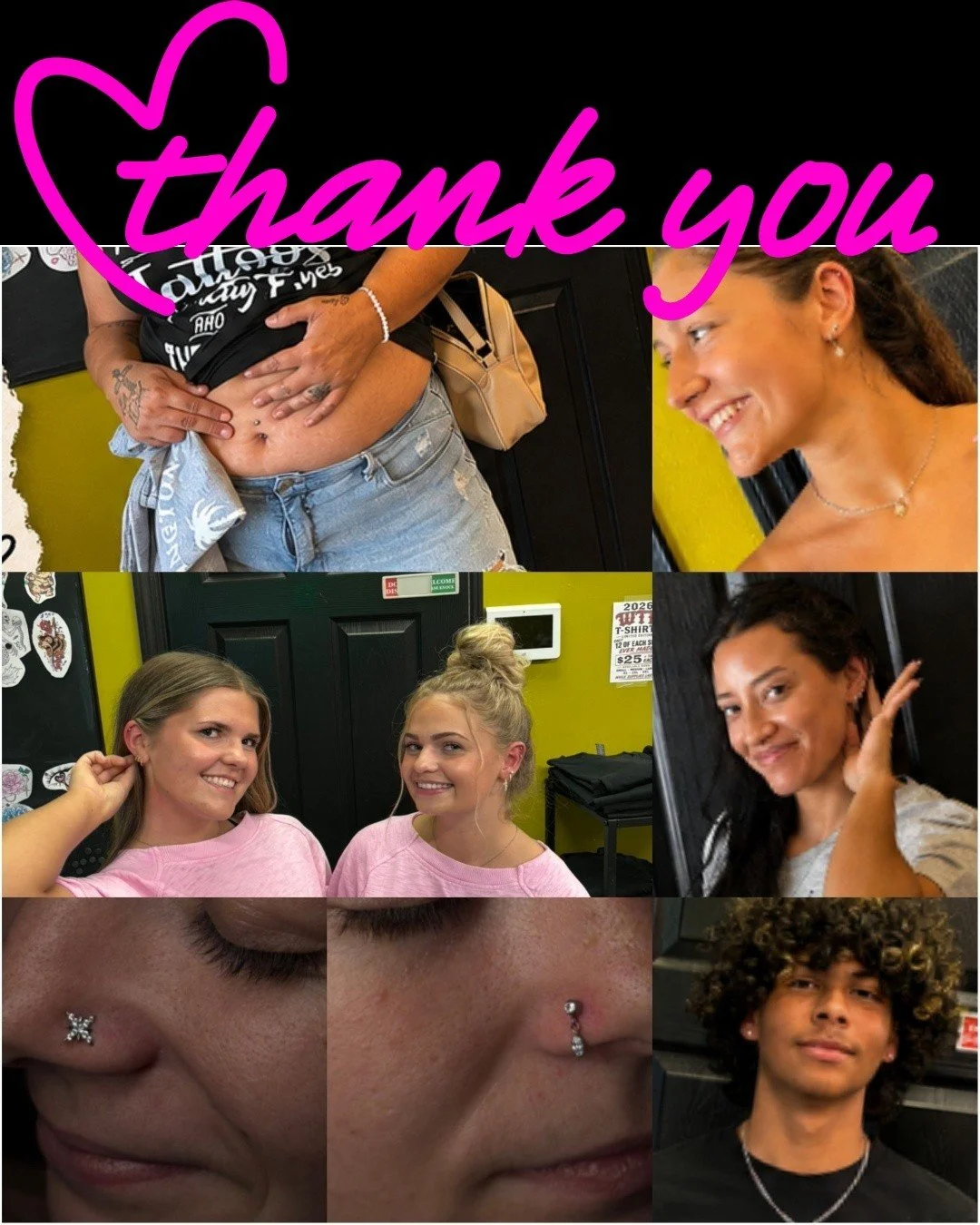 Just a few pics from our back to school piercing special. Thank you to everyone who came out and took advantage of this awesome deal Myia gave!

If you would love to see more deals like this, let us know below!