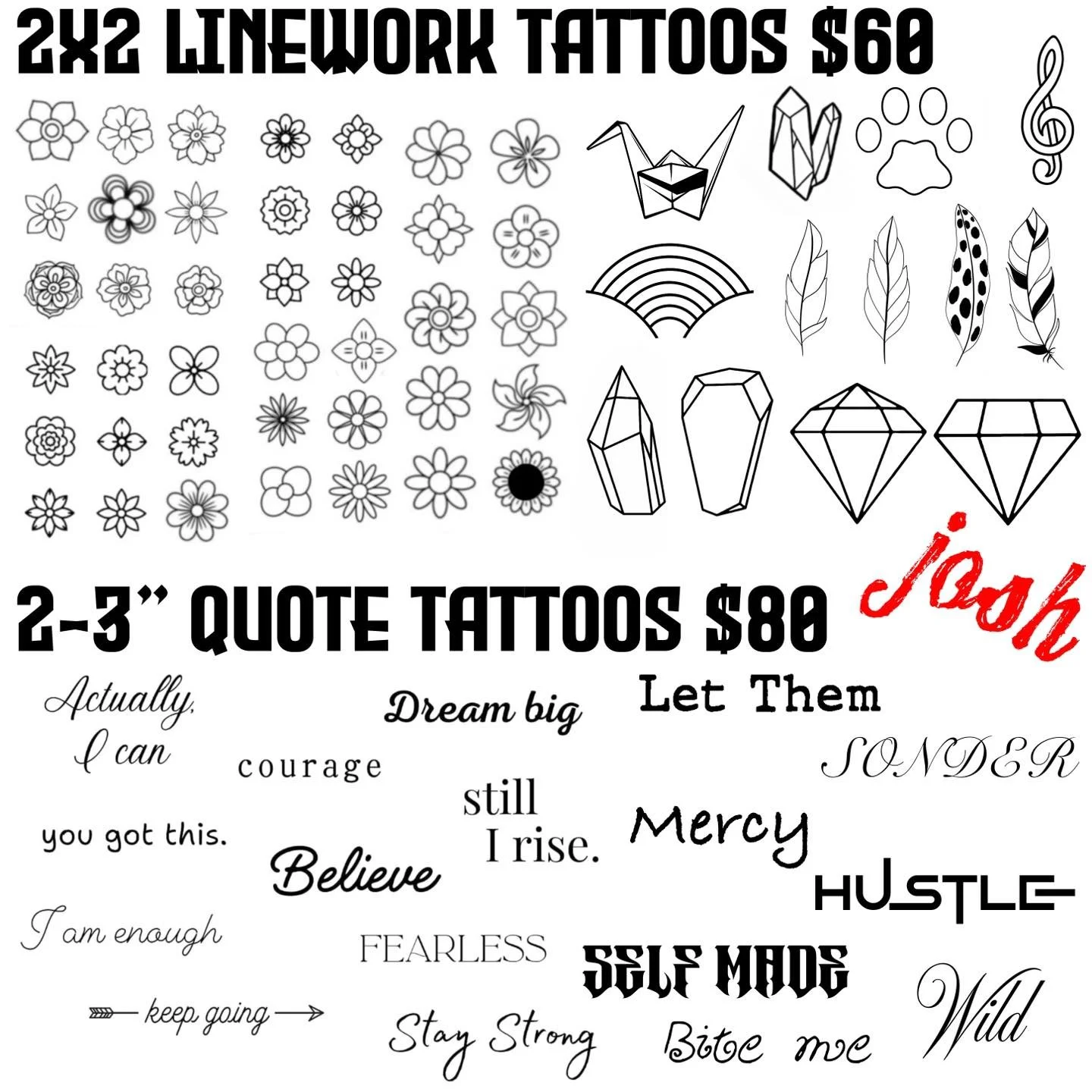 Josh has a special deal for this month! Booking is best (ilmtattoo.com), but walk-ins are always welcome.