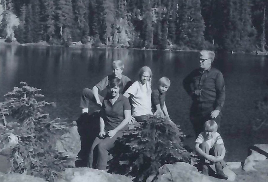 My family at Lake Kiwa, Oregon Cascades (1971)