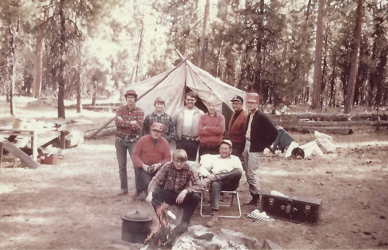 My hunting companions at the annual deer camp in the Ochoco Mountains. (1975)