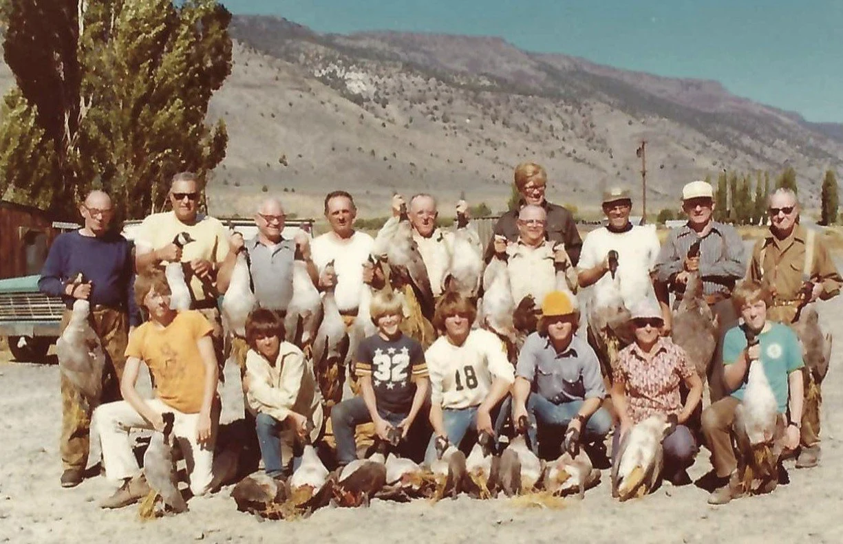 Autumn goose hunt, Adel (Lake County). I’m first row, far right. (1975)