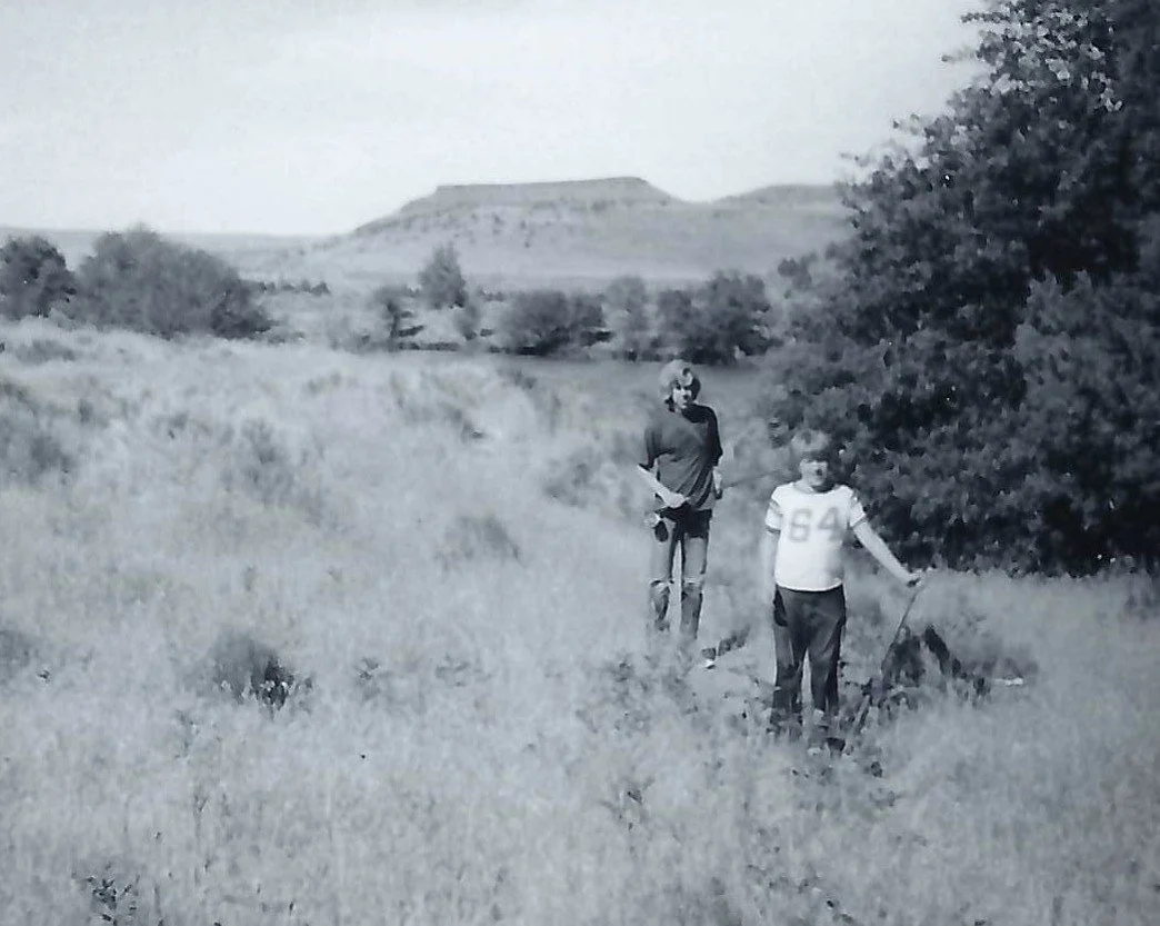 My brother Borden and me, Deschutes River Warm Springs Reservation (1974).