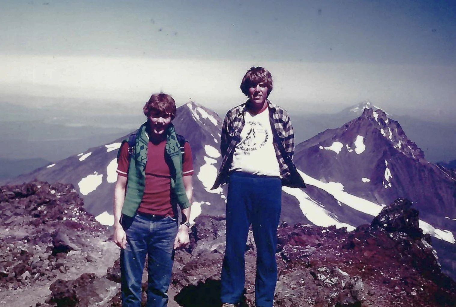 My brother Jon and me atop  South Sister (1977)