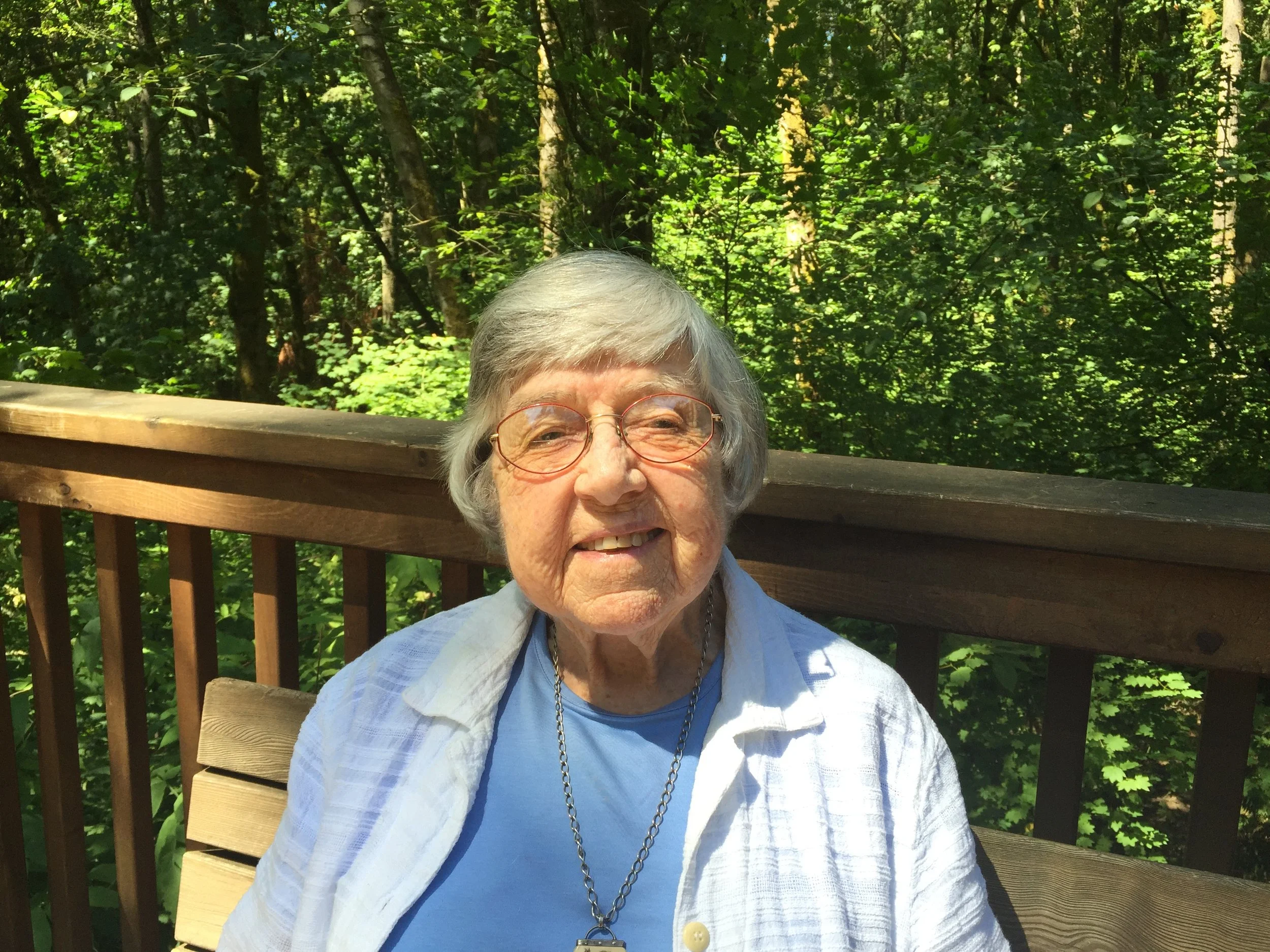 My mom, Lu, in 2016. She was the first woman to be appointed to Oregon State Parks Commission.