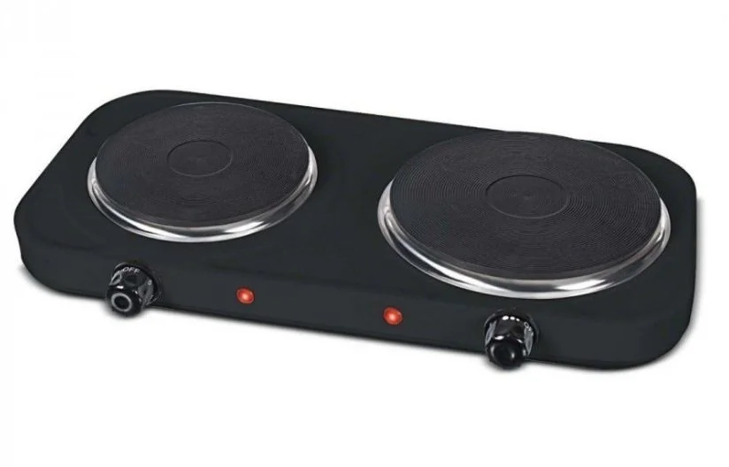 Anafe Eléctrico Doble Hornalla - 2000W con Control Independiente.