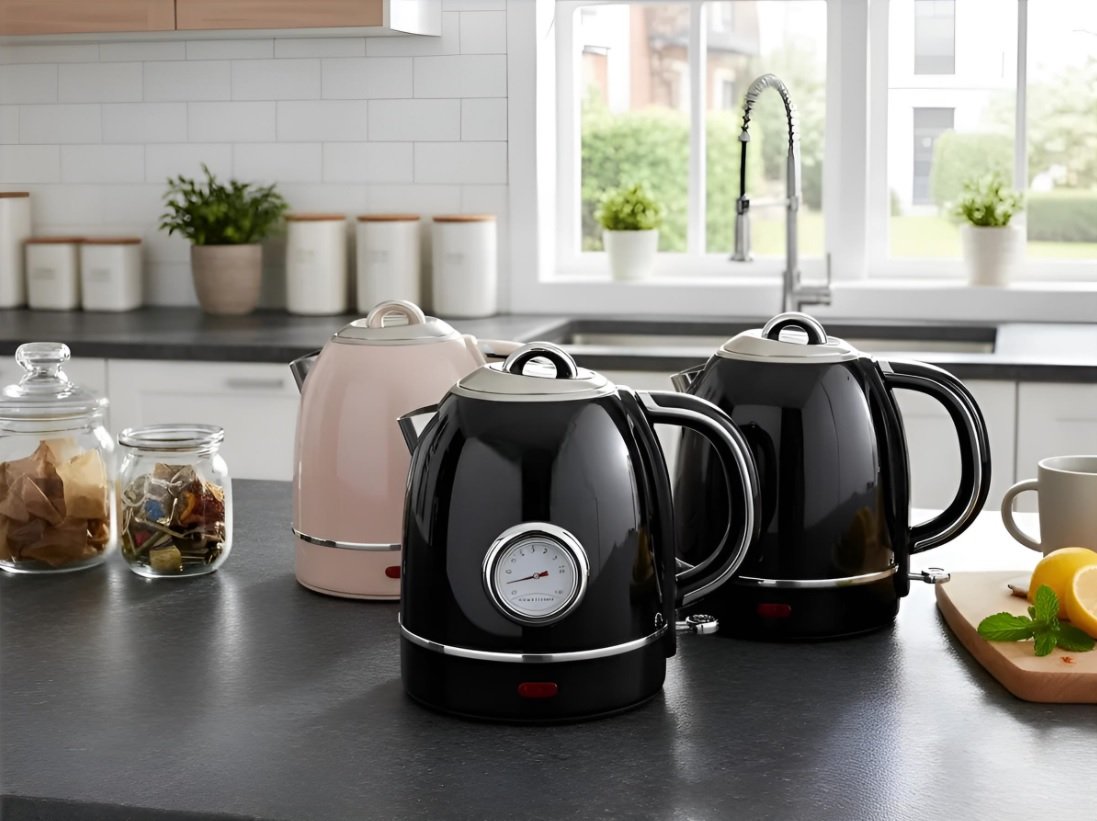 Pava eléctrica vintage con termómetro