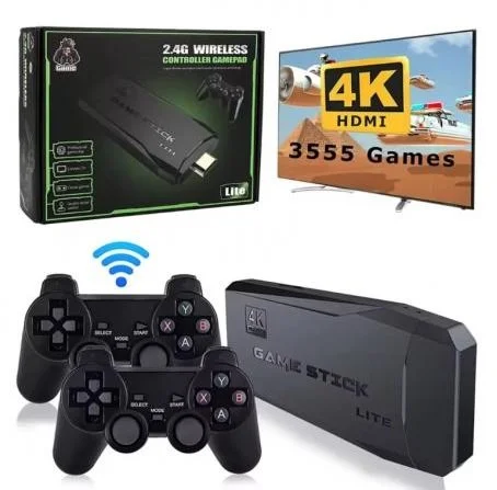 Game Stick Lite 4K - Consola Retro HDMI con 3555 Juegos y 2 Joysticks Inalámbricos.