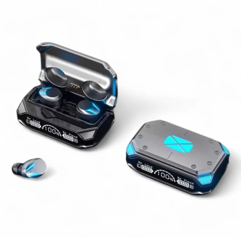 Auriculares Bluetooth M41 Mecha Design - Pantalla Digital y Estuche Power Bank.