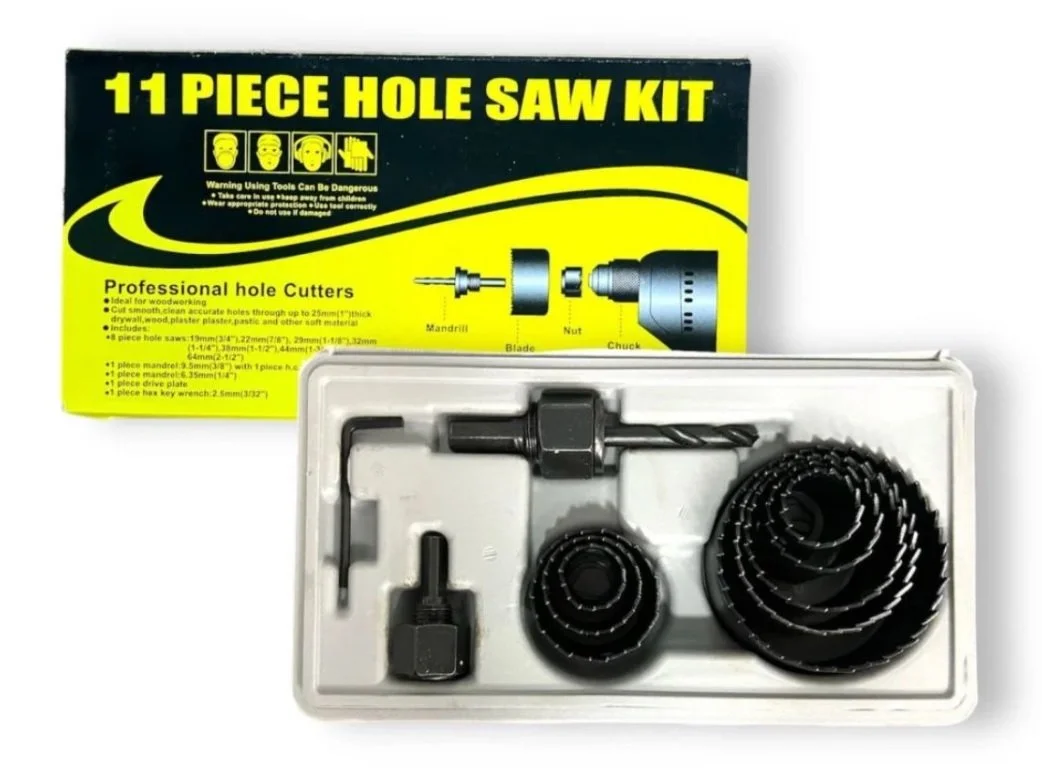 Kit de Mechas Copa x11 Piezas - Acero al Carbono para Madera y Plástico.