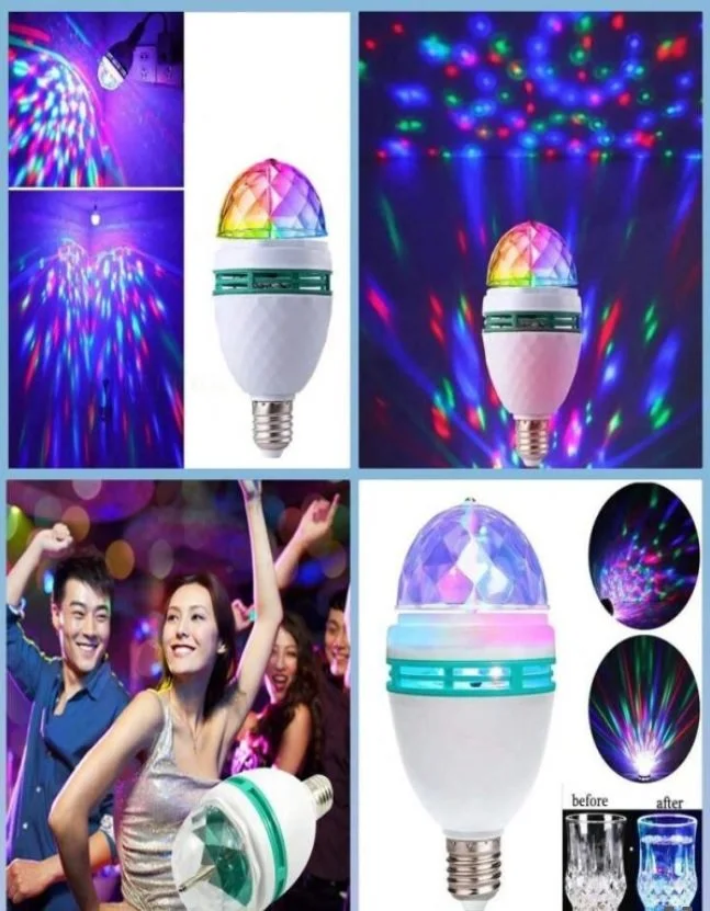 Lámpara LED Giratoria RGB - Efecto Cristal Fiesta "Boliche" E27.