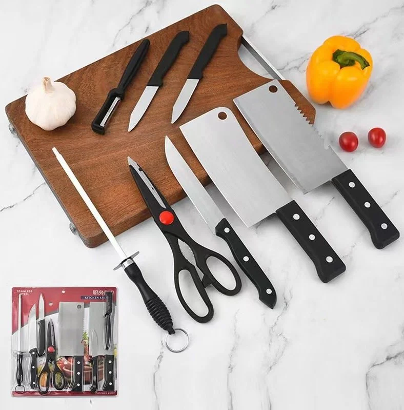 Set de Cuchillos de Cocina Premium - 8 Piezas con Chaira y Tijera.