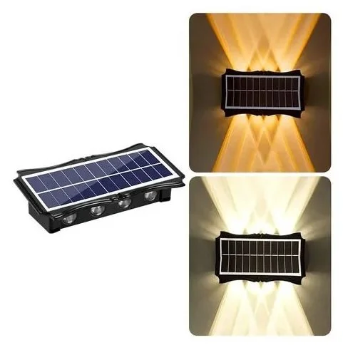 Aplique Solar de Pared Bidireccional BK10 - Efecto Decorativo Premium.