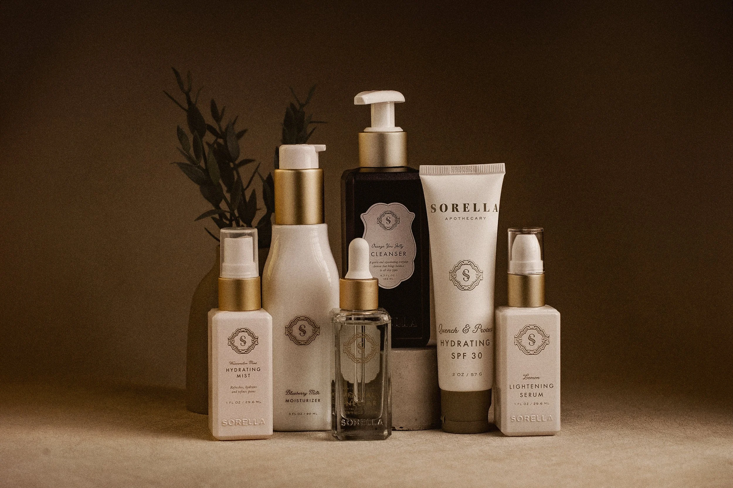 a curated collection of skincare products by an esthetician