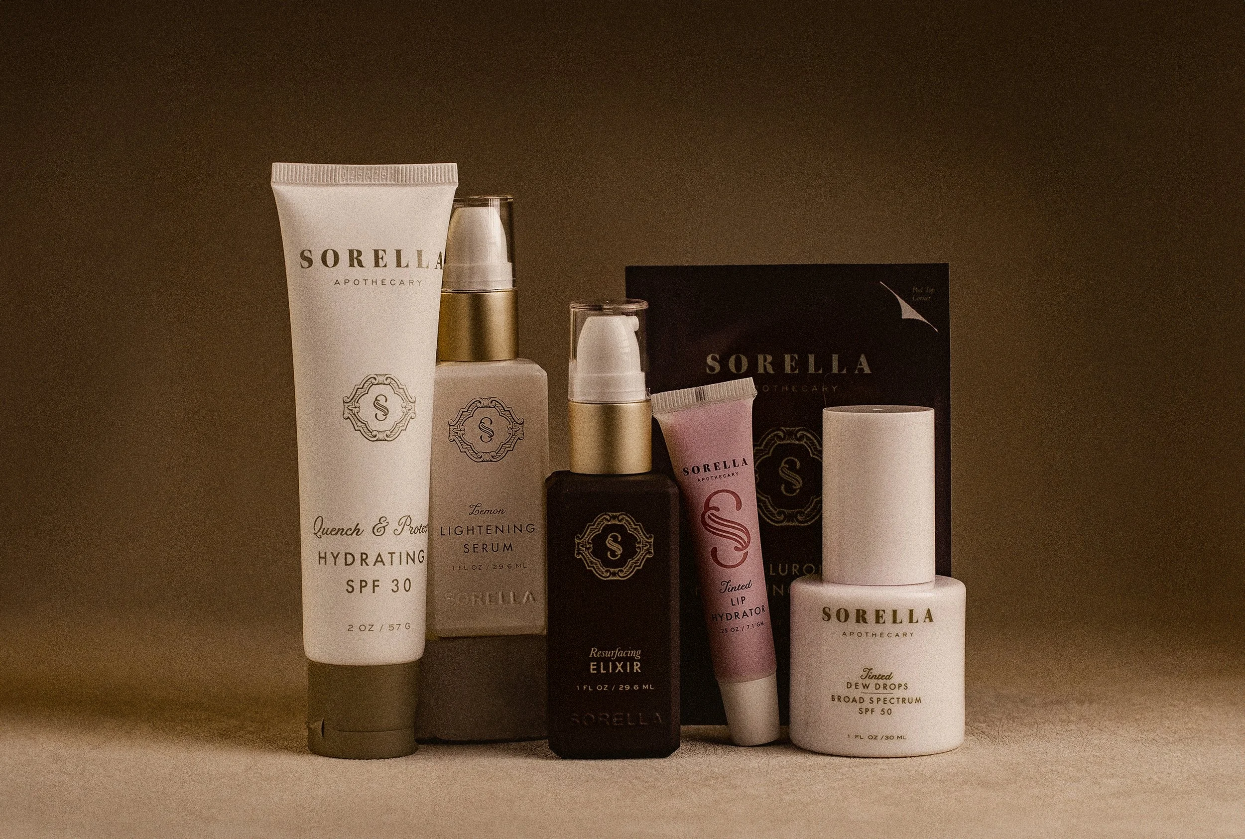 a collection of skincare products for photoshoots