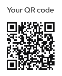 A QR code labeled 'Your QR code'