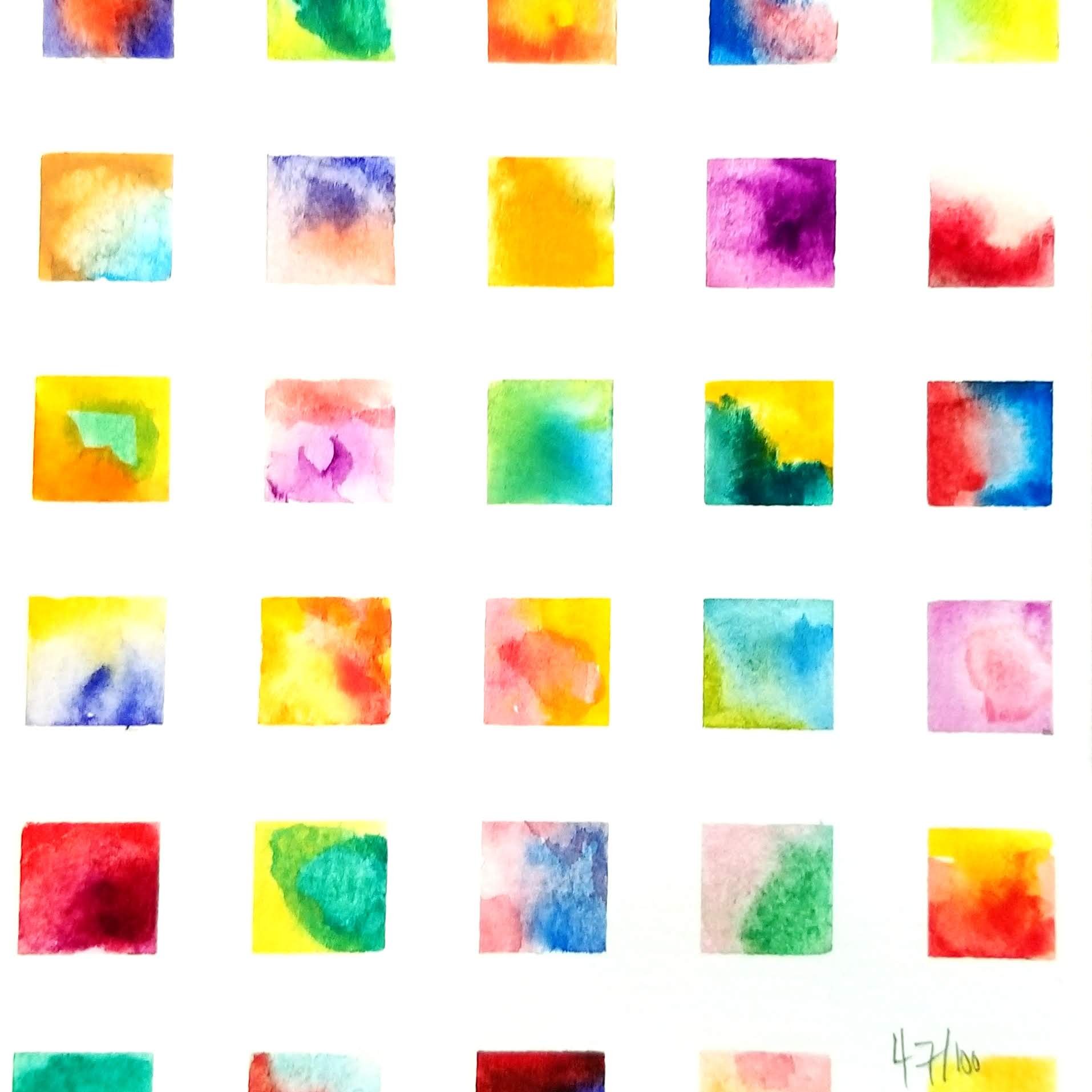 Watercolor grid study