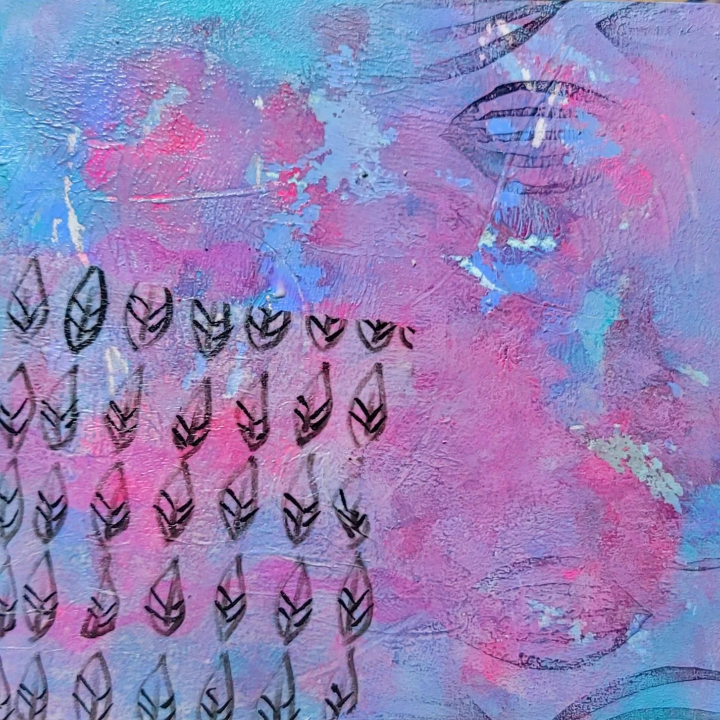 Mixed media on wooden panel