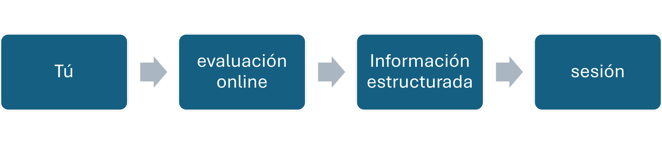 Flujo de la valoración psicológica: evaluación en línea, información estructurada y sesión clínica