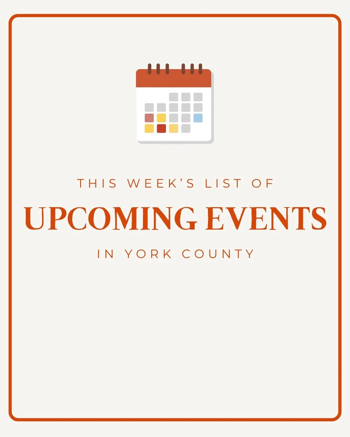 Upcoming Events: July 3 Newsletter