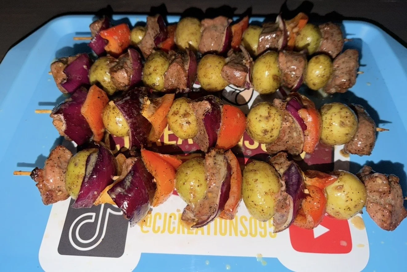Garlic Butter Steak and Potato Skewers 