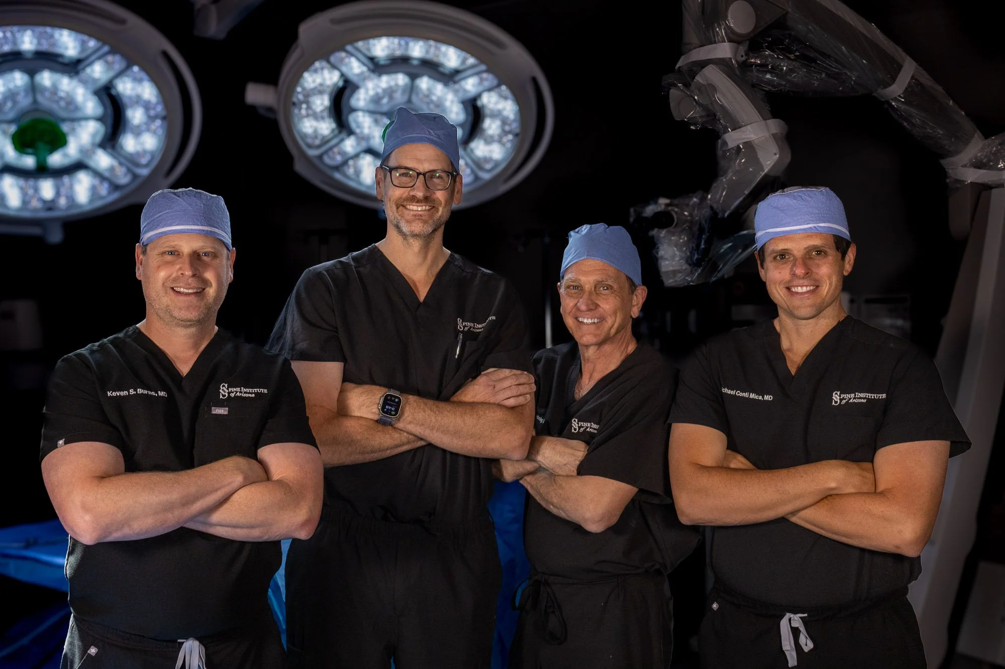 The doctors under surgical light at the Spine Institute of Arizona
