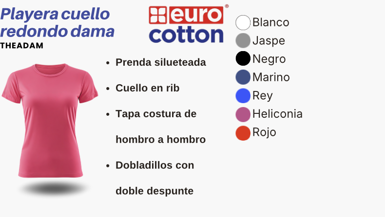 Playera de mujer cuello redondo