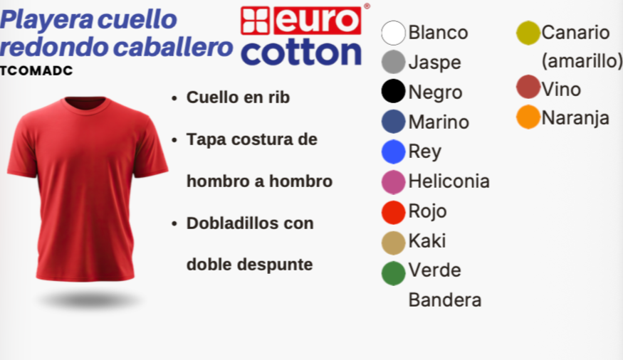 Playera lisa, cuello redondo manga corta