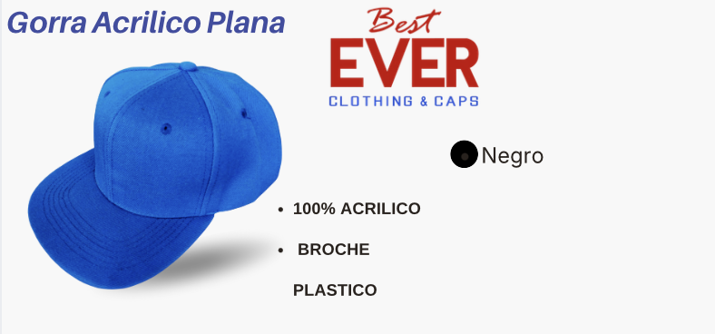 Gorra Plana Acrilico para bordado