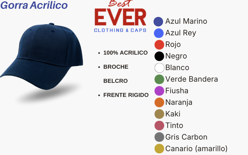 Gorra mayoreo Acrilico Bordado