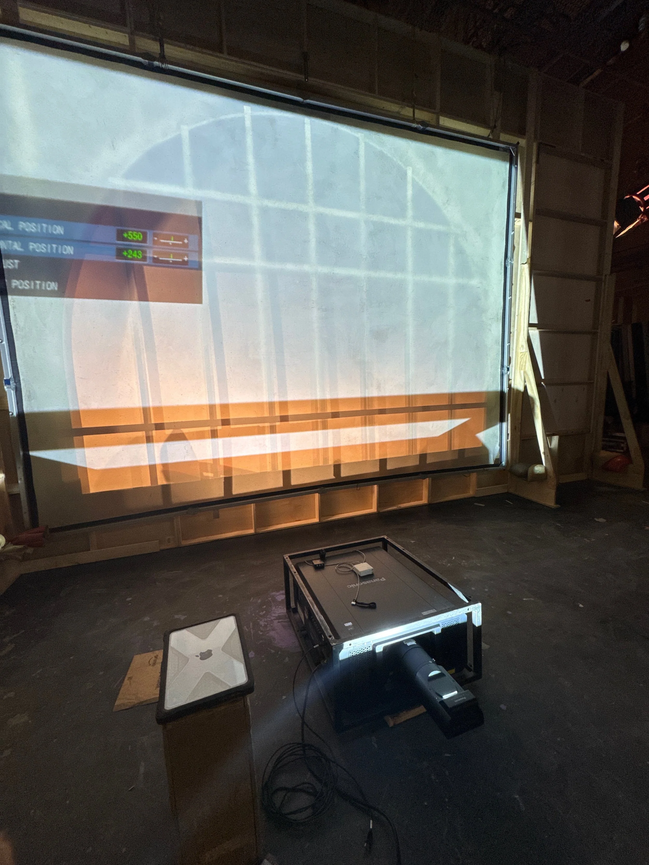 Using projection backdrop