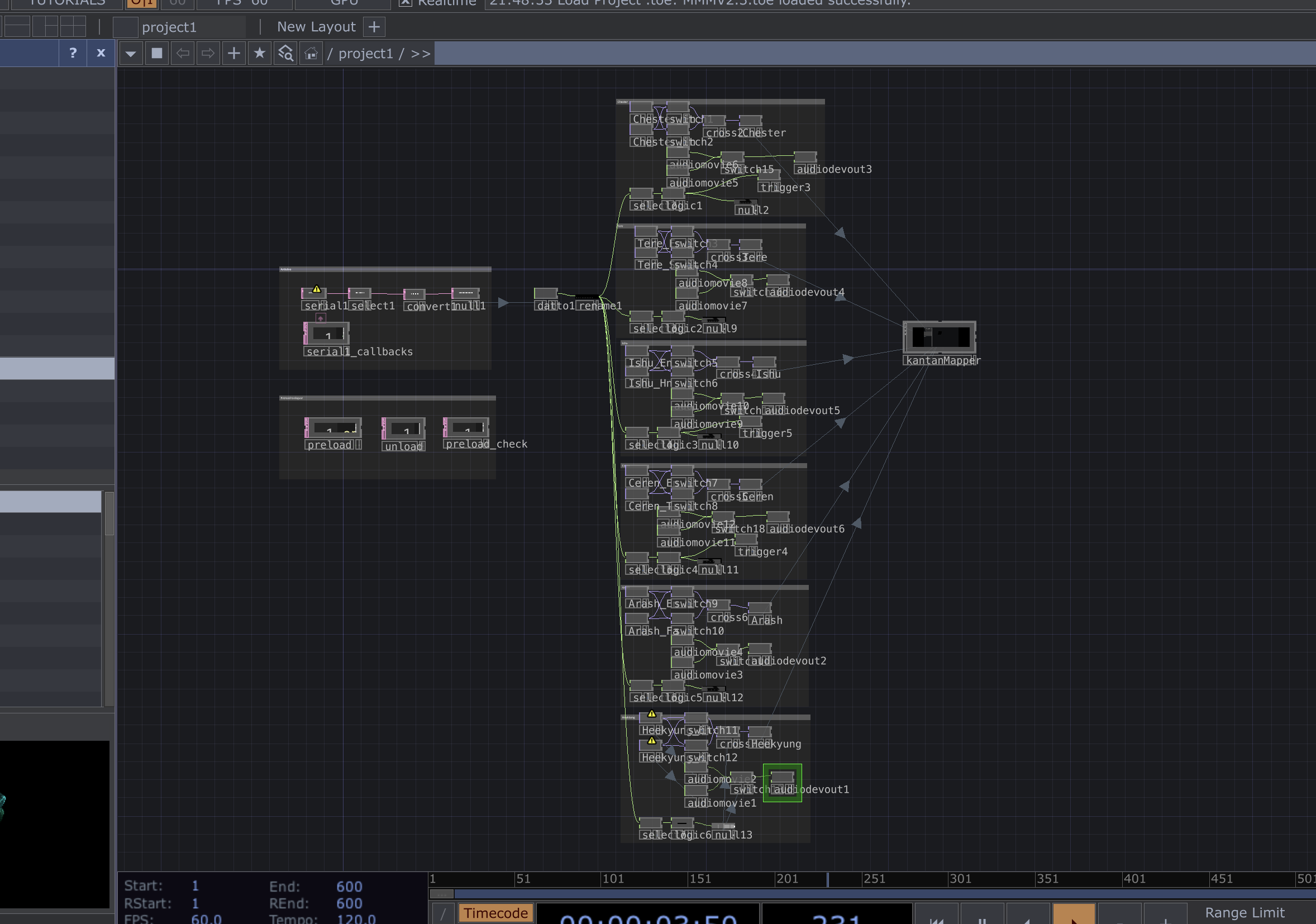 Serial DAT control over the video netwrok in TouchDesigner