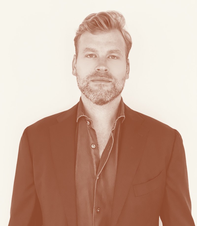 Headshot of Jared Galbut with a copper-toned overlay