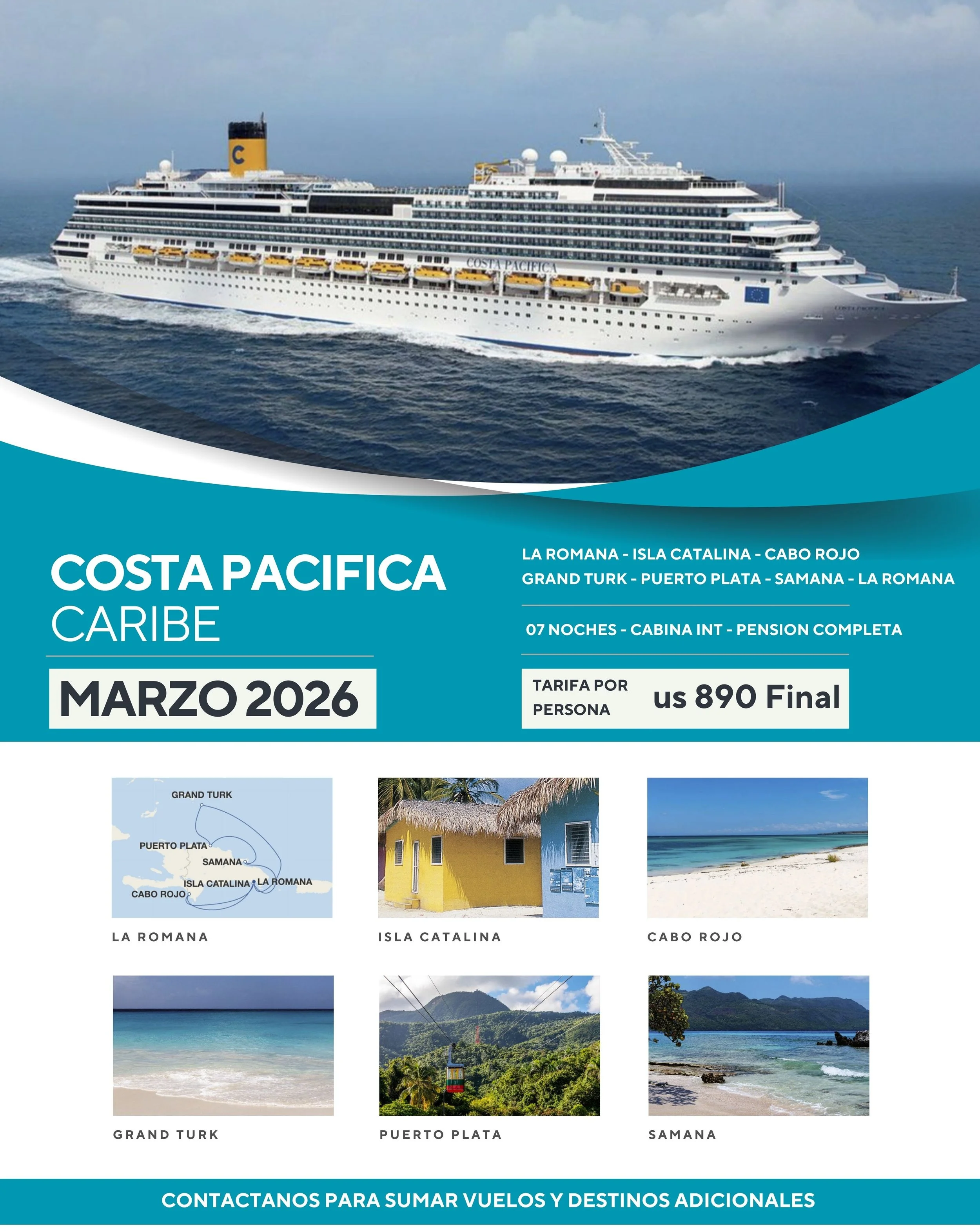 crucero por el caribe&nbsp;- costa pacifica