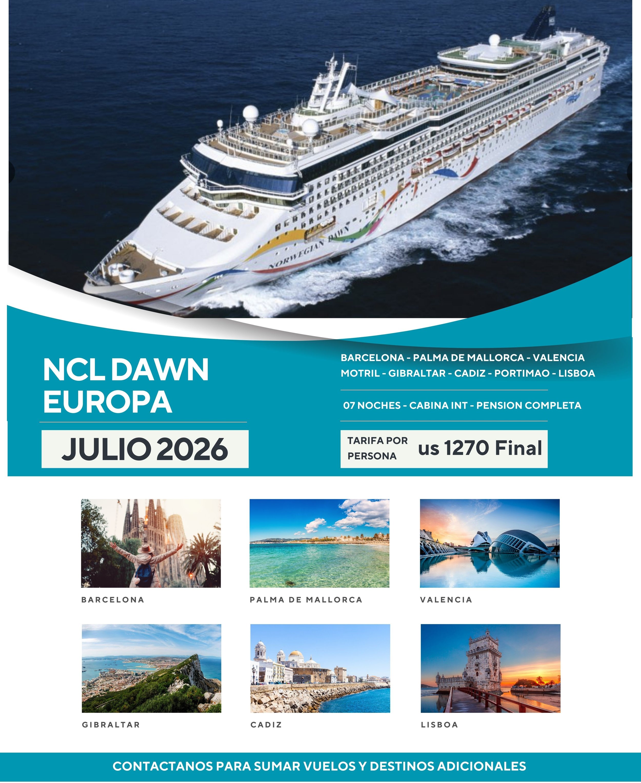 crucero por europa - ncl dawn
