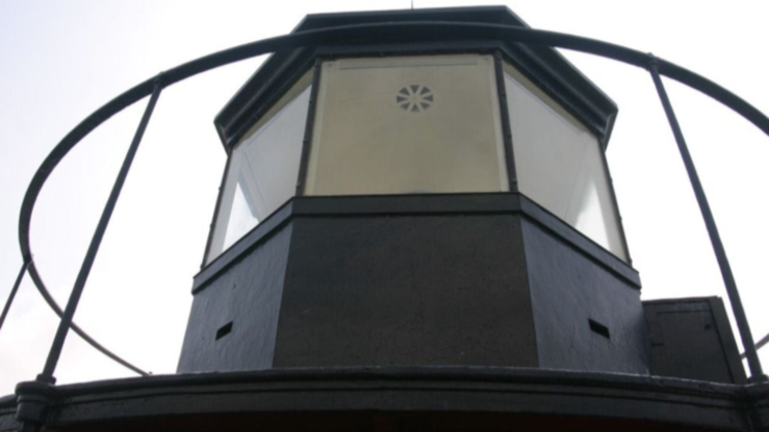 The after photo of the lantern room of Middle Ground Lighthouse after its restoration.