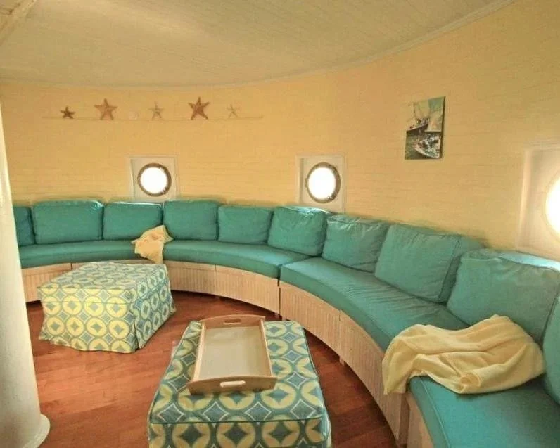 The after photo of the porthole room of Middle Ground Lighthouse after its restoration.