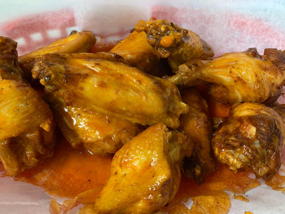 Close-up of chicken wings.