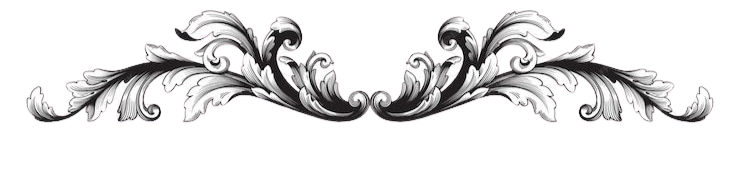 Elegant decorative silver ornament with intricate scrollwork and leaf motifs.