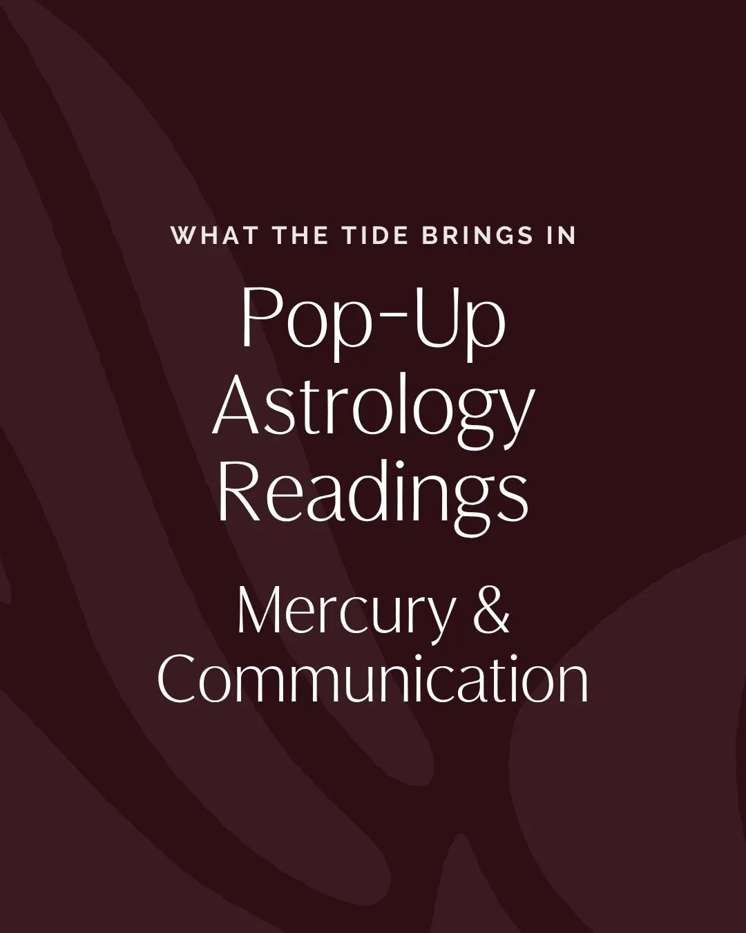 What The Tide Brings In 🌊 Your Communication Style &amp; Lessons Around Expression (aka Mercury in your birth chart)

👉 I&rsquo;m opening 8 spots over a 2-week period, for a new pop-up astrology offering. (Link in bio or DM me)

These are 40-minute