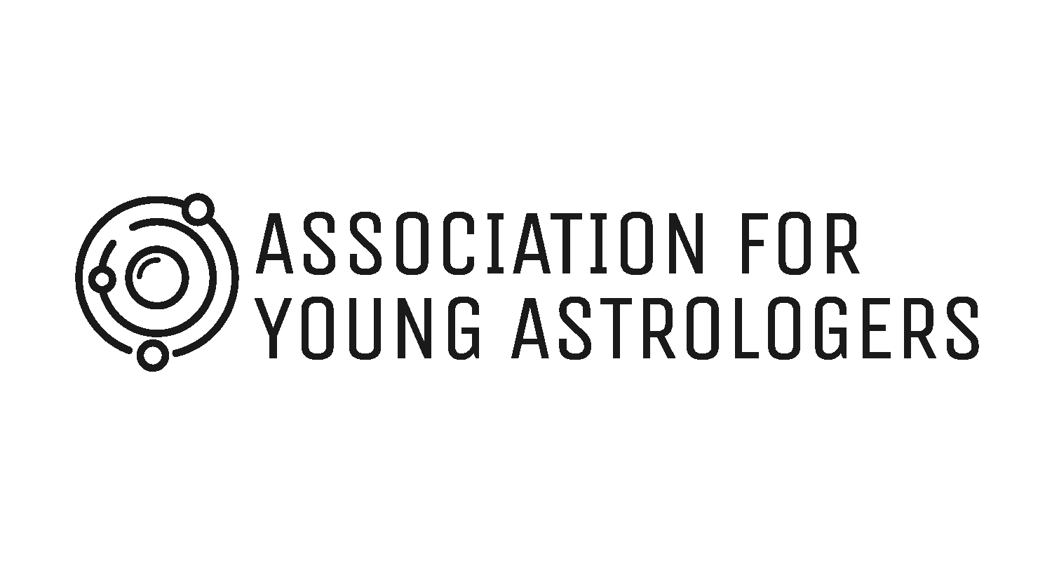 Logo of the Association for Young Astrologers featuring a stylized zodiac wheel design.