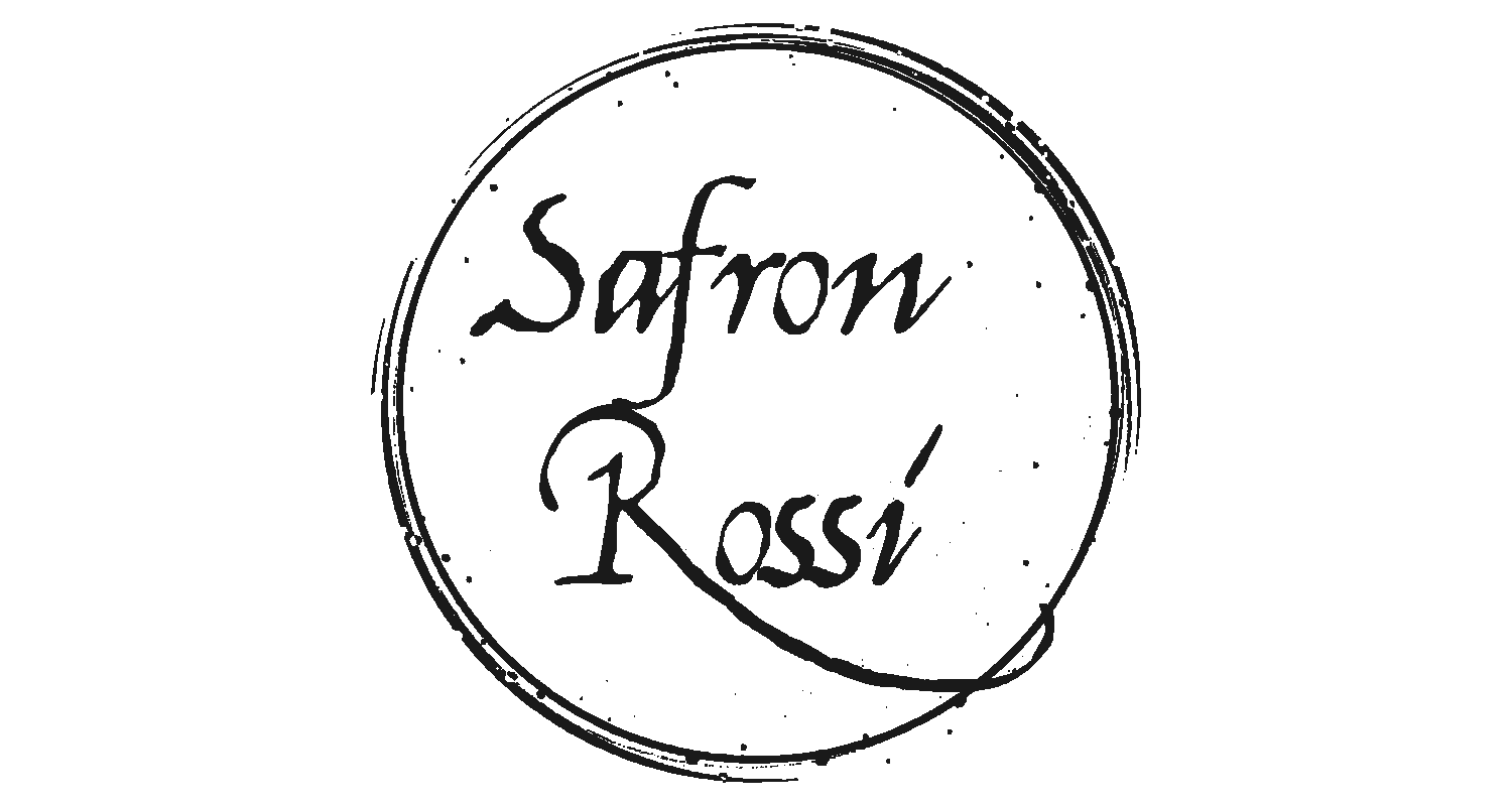 A circular logo with the handwritten text "Saffron Rossi" inside.